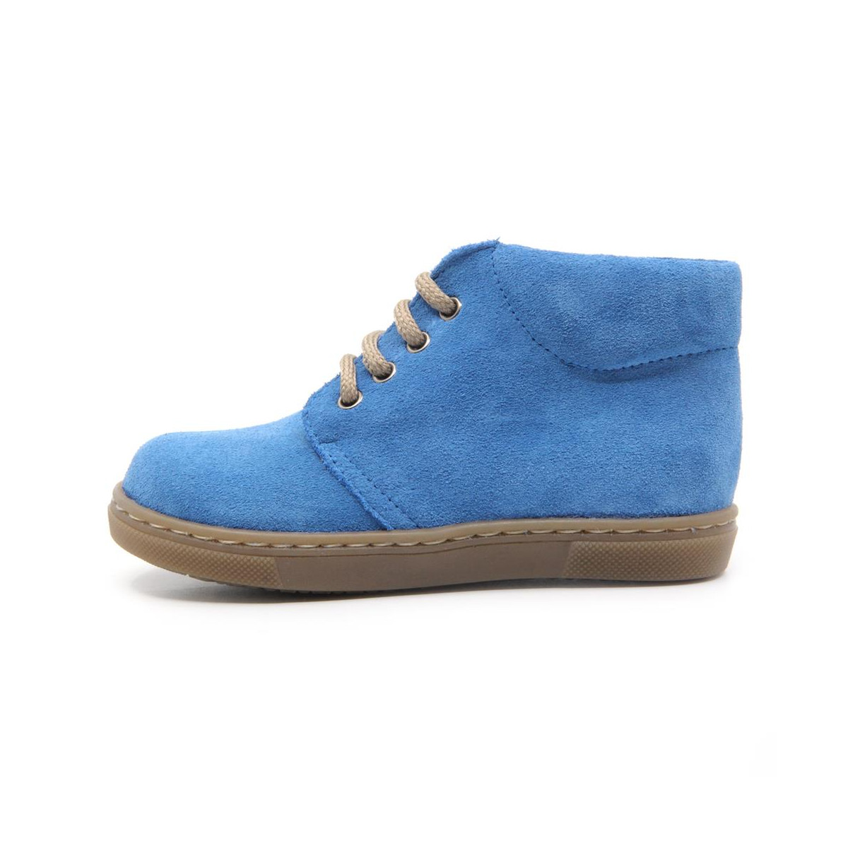 Chaussures enfant à lacets en daim - Bleu - elorell