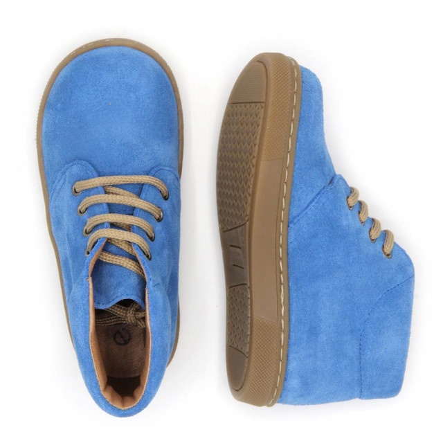 Chaussures enfant à lacets en daim - Bleu - elorell