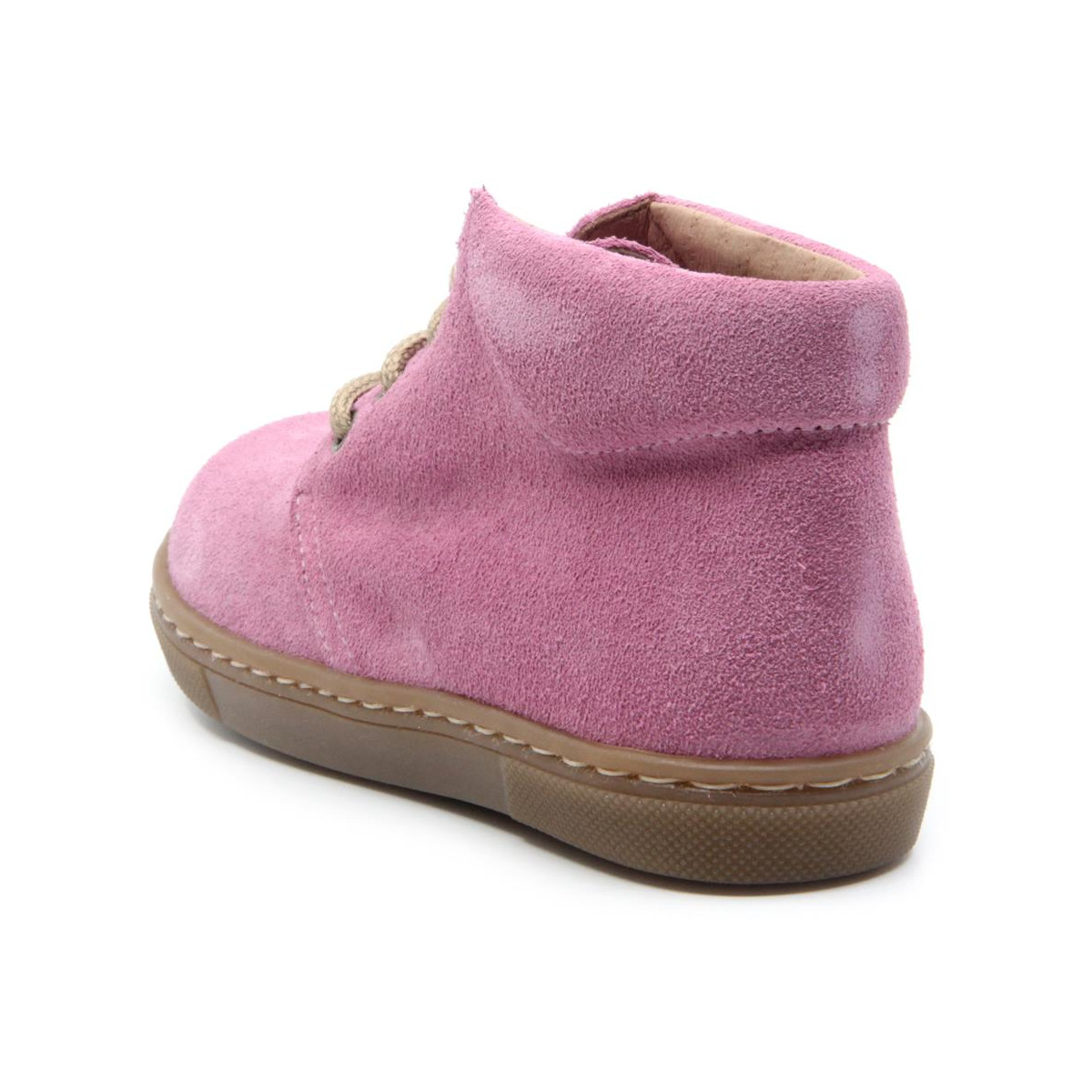 Chaussures enfant à lacets en daim - Rose - elorell