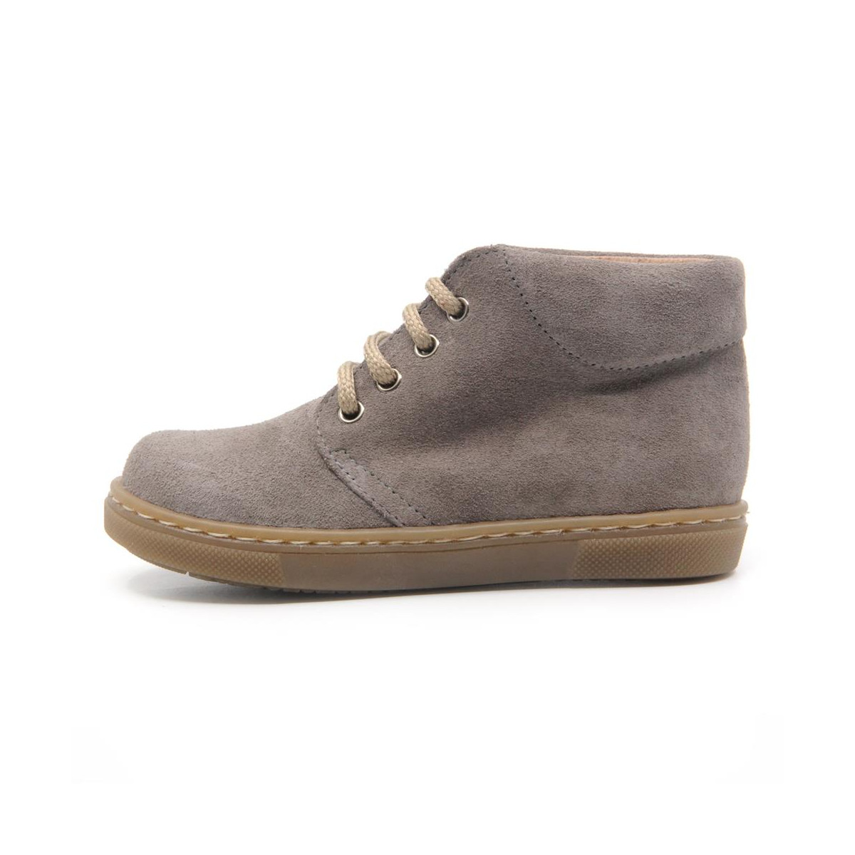 Chaussures enfant à lacets en daim - Gris - elorell