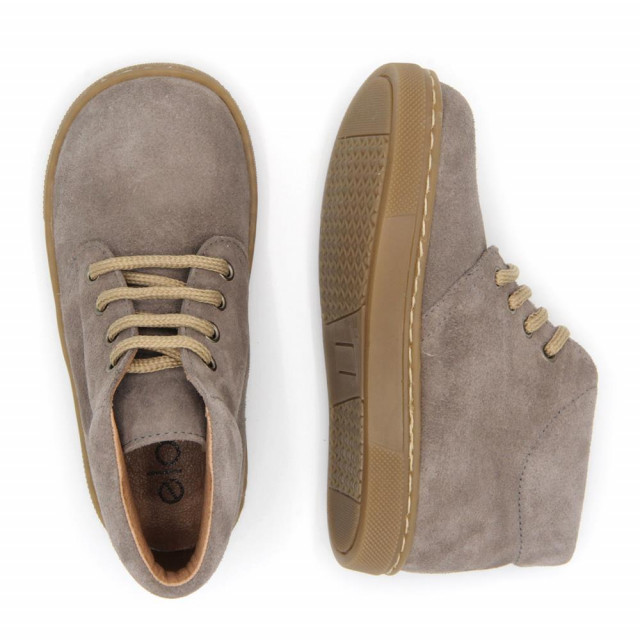 Chaussures enfant à lacets en daim - Gris - elorell