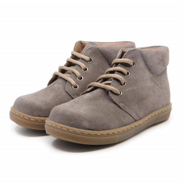 Chaussures enfant à lacets en daim - Gris - elorell