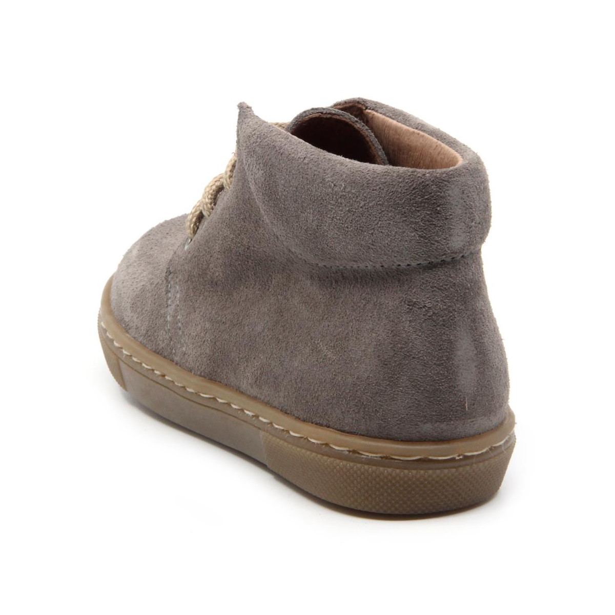 Chaussures enfant à lacets en daim - Gris - elorell