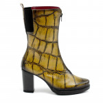 Bottines à talon en cuir texturé zippées - Jose Saenz