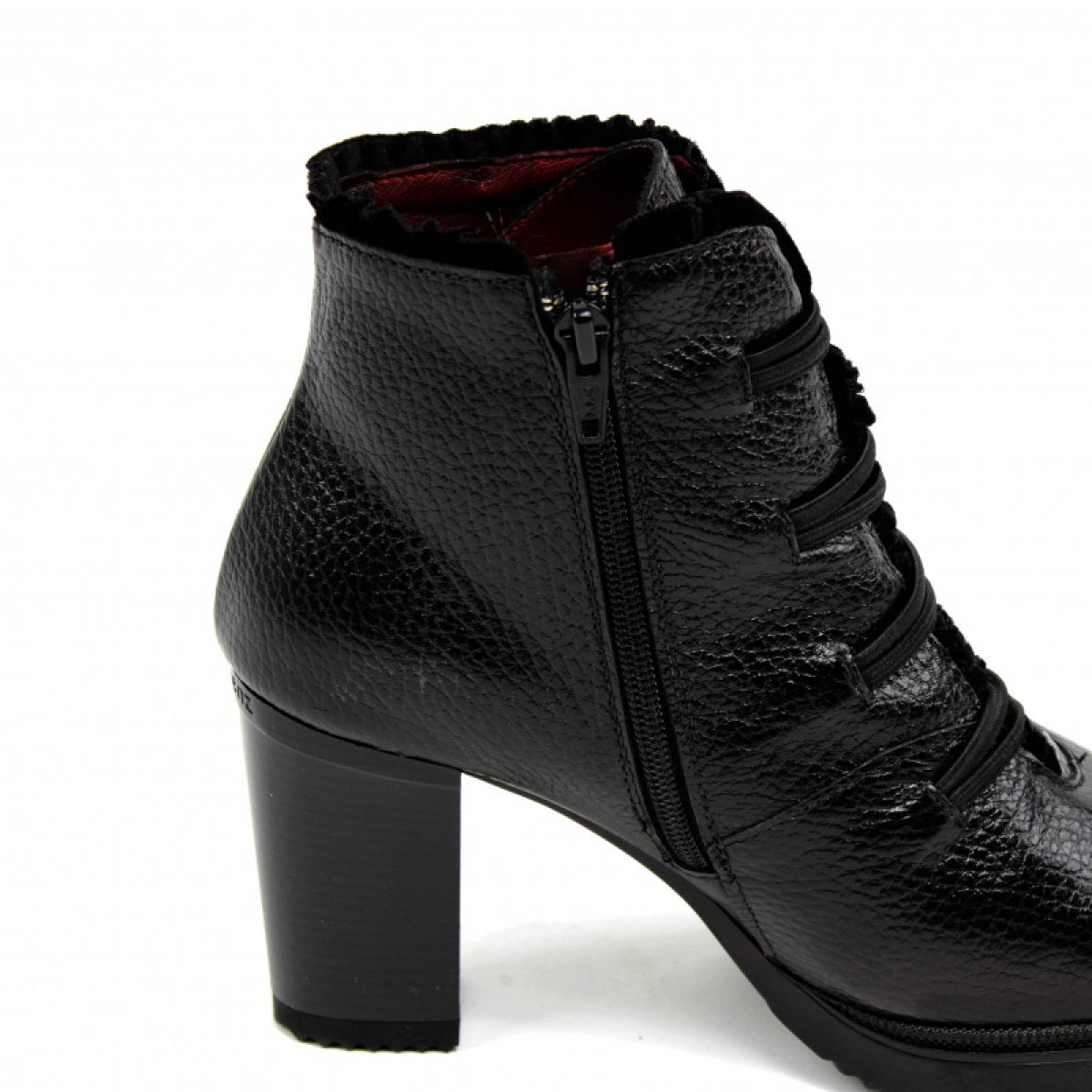 Bottines à talon en cuir grainé - Jose Saenz
