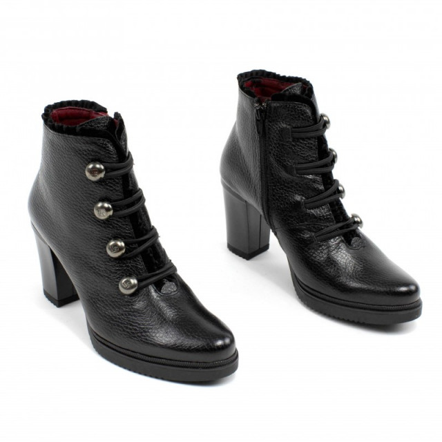 Bottines à talon en cuir grainé - Jose Saenz