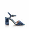 Sandales à talon en velours - Bleu - Xseni Greye