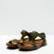 Sandales plates en cuir mat à semelles recyclées - Kaki - art
