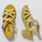 Sandales à talon à lanières entrecroisées - Jaune Pâle - art