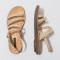Sandales plates à multi lanières - Beige - Neosens