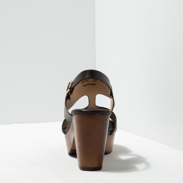 Sandales à talon plateformes en bois - Noir - Neosens