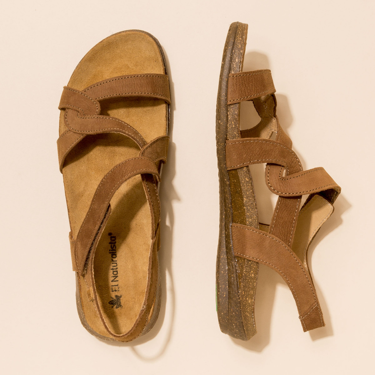 Sandales confortables plates à lanières entrelacées - Cuivre - El naturalista