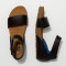 Sandales plates fermées au talon en cuir - Noir - art