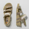 Sandales compensées graphiques à talon moucheté - Beige - art