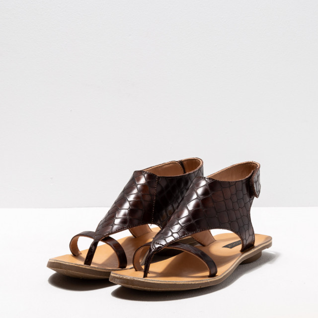 Sandales plates en cuir à scratch - Imprimé Alligator - Neosens