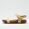 Sandales plates en cuir mat à semelles recyclées - Jaune - art