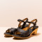 Sandales confortables à talon en bois à bride croisée - Noir - El naturalista