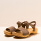 Sandales confortables plateforme en bois de pin naturel et cuir suédé - Marron - El naturalista