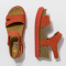 Sandales compensées en cuir suédé à semelle caoutchouc - art