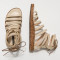 Sandales spartiates en cuir - Beige - Neosens