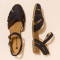 Sandales confortables plates bout fermé en cuir doux - Noir - El naturalista