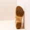 Sandales confortables plateforme en bois de pin naturel et cuir biologique - Blanc - El naturalista