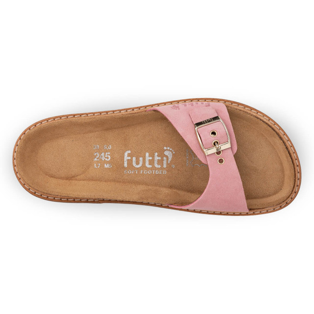 Mules plates en cuir doux pastel - Rose - Futti