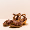 Sandales confortables à talon en bois à bride croisée - Cuivre - El naturalista