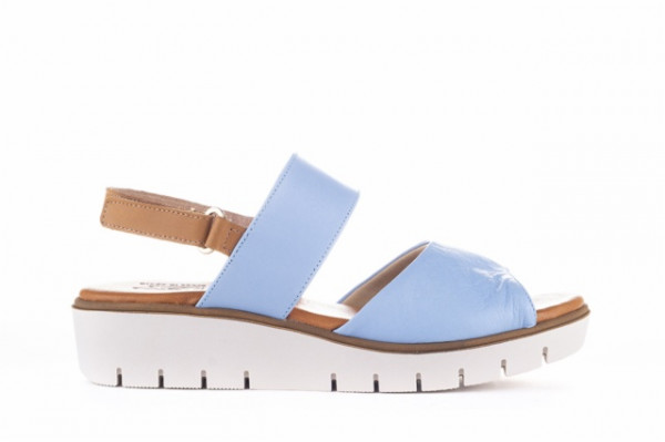 Sandales compensées confortables - Bleu - Lince