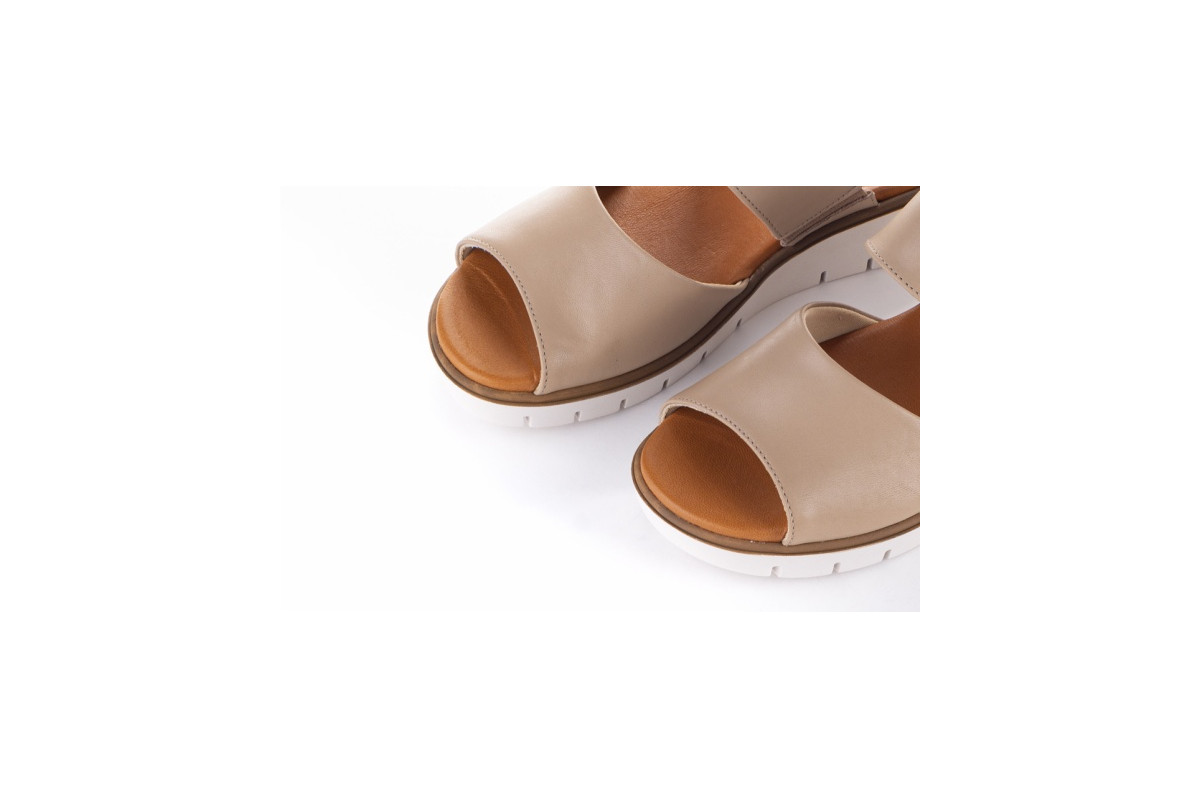 Sandales compensées confortables - Beige - Lince