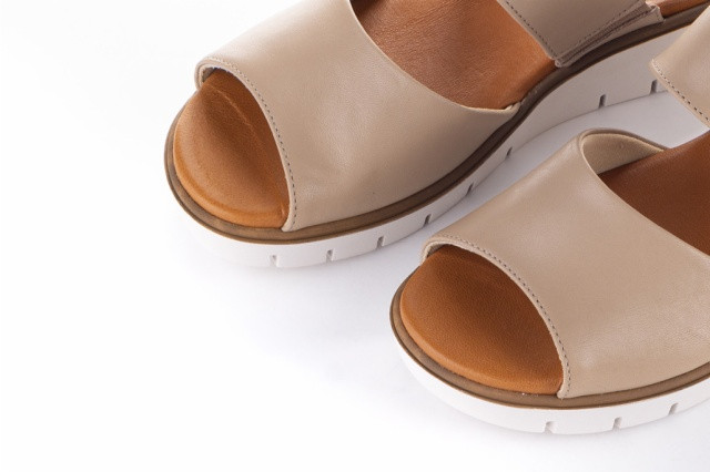 Sandales compensées confortables - Beige - Lince