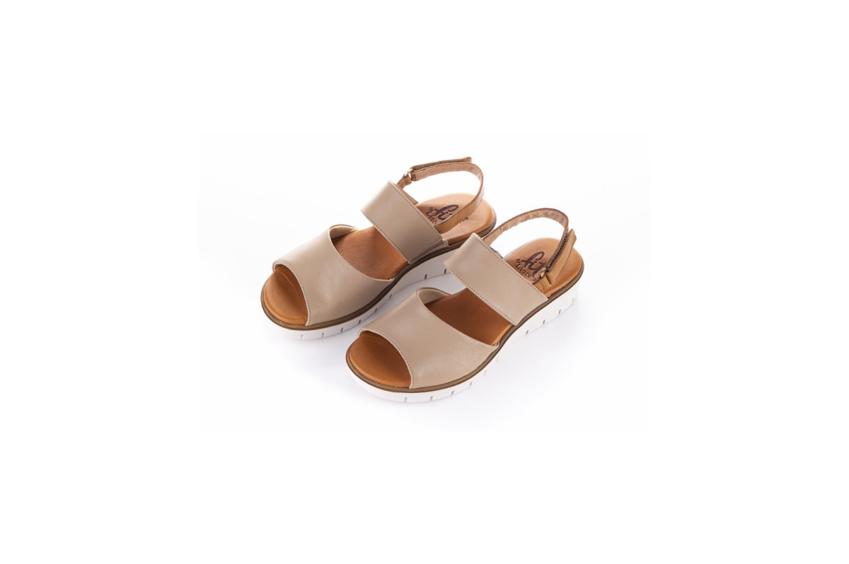 Sandales compensées confortables - Beige - Lince