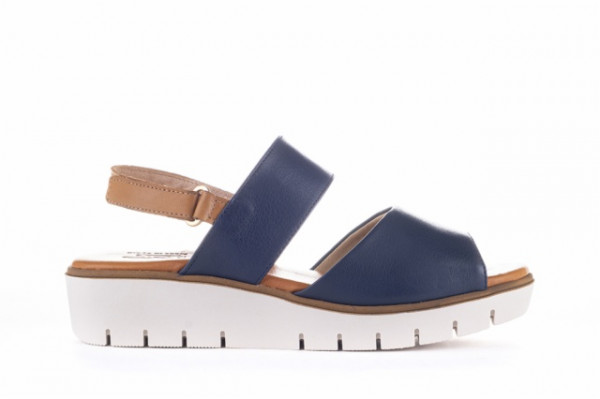Sandales compensées confortables - Bleu Marine - Lince