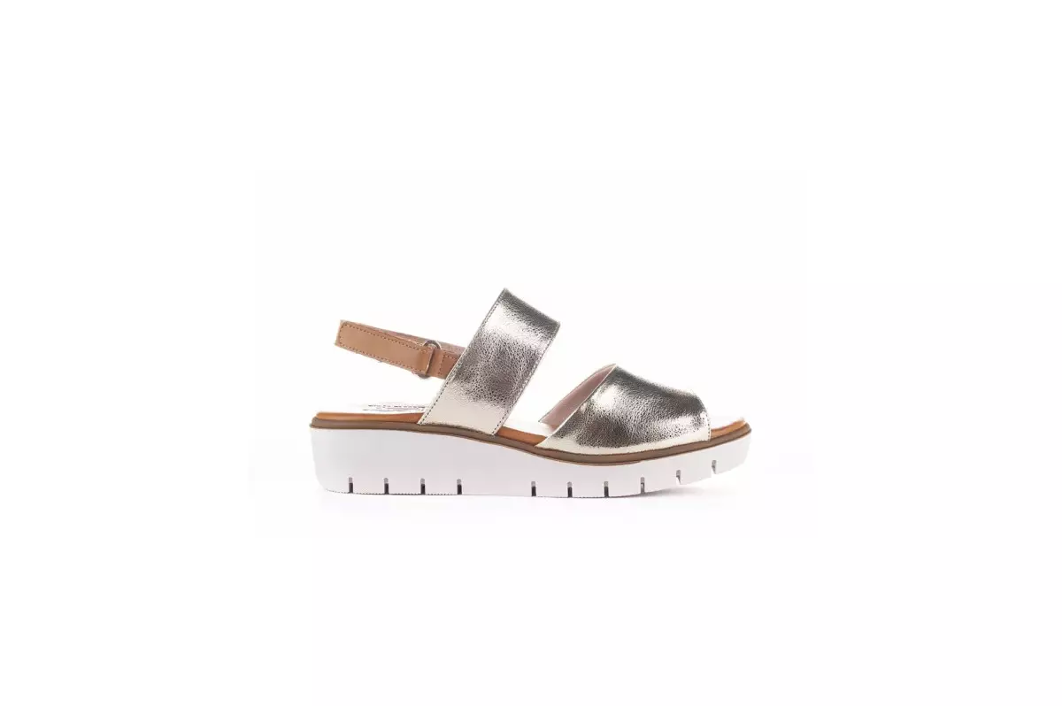 Sandales compensées confortables - Doré - Lince