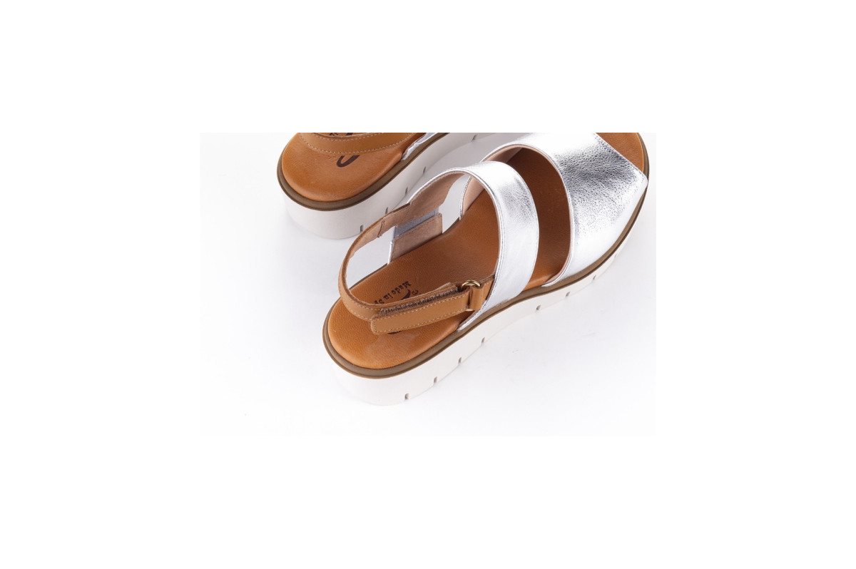 Sandales compensées confortables - Argent - Lince