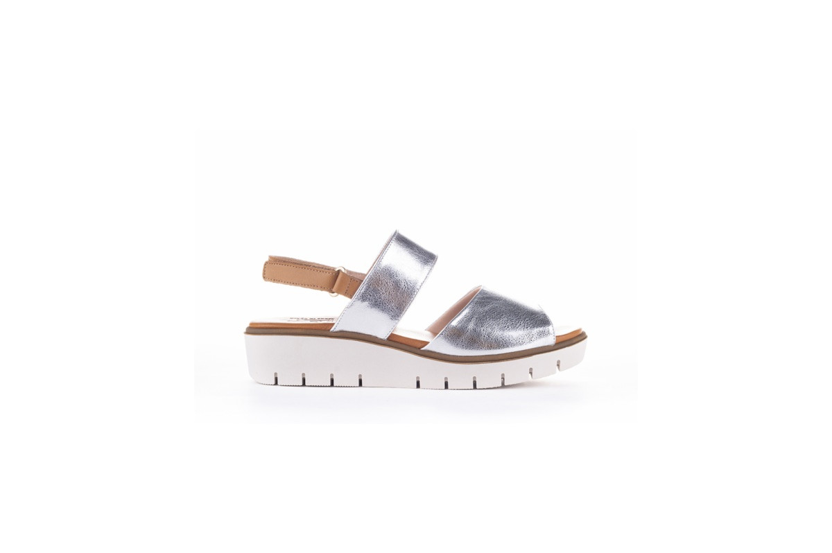 Sandales compensées confortables - Argent - Lince