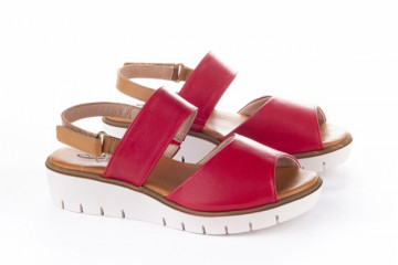 Sandales compensées confortables - Rouge - Lince