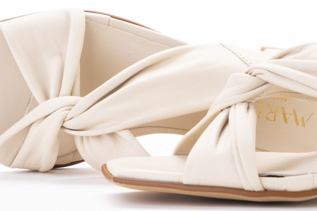 Sandales à talon carré à brides croisées - Beige - Lince