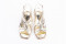 Sandales à talon carré à brides croisées - Doré - Lince