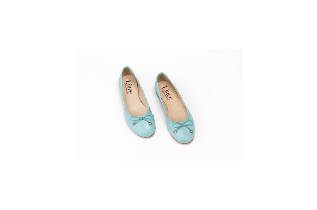 Ballerines en cuir - Bleu - Lince