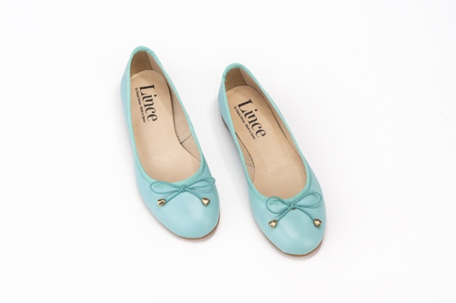 Ballerines en cuir - Bleu - Lince