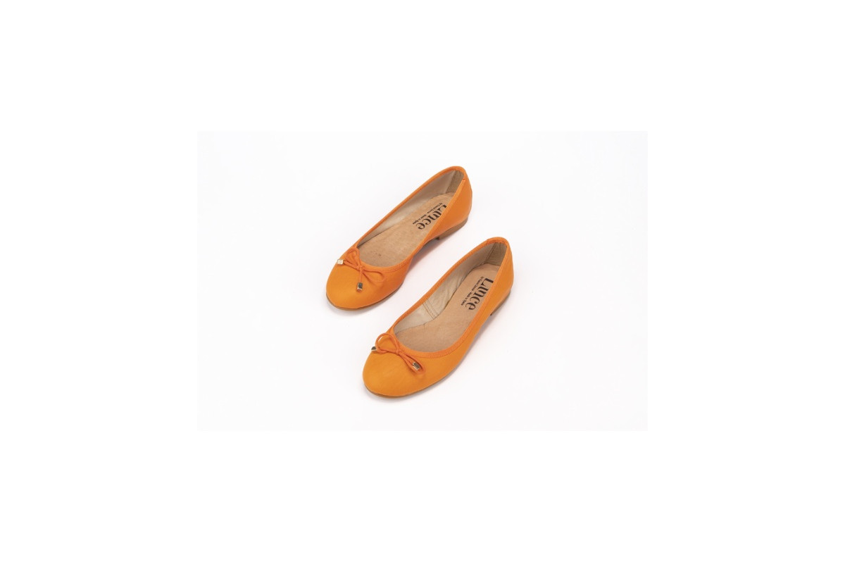 Ballerines en cuir - Orange - Lince