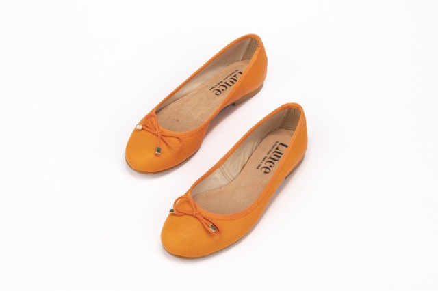 Ballerines en cuir - Orange - Lince