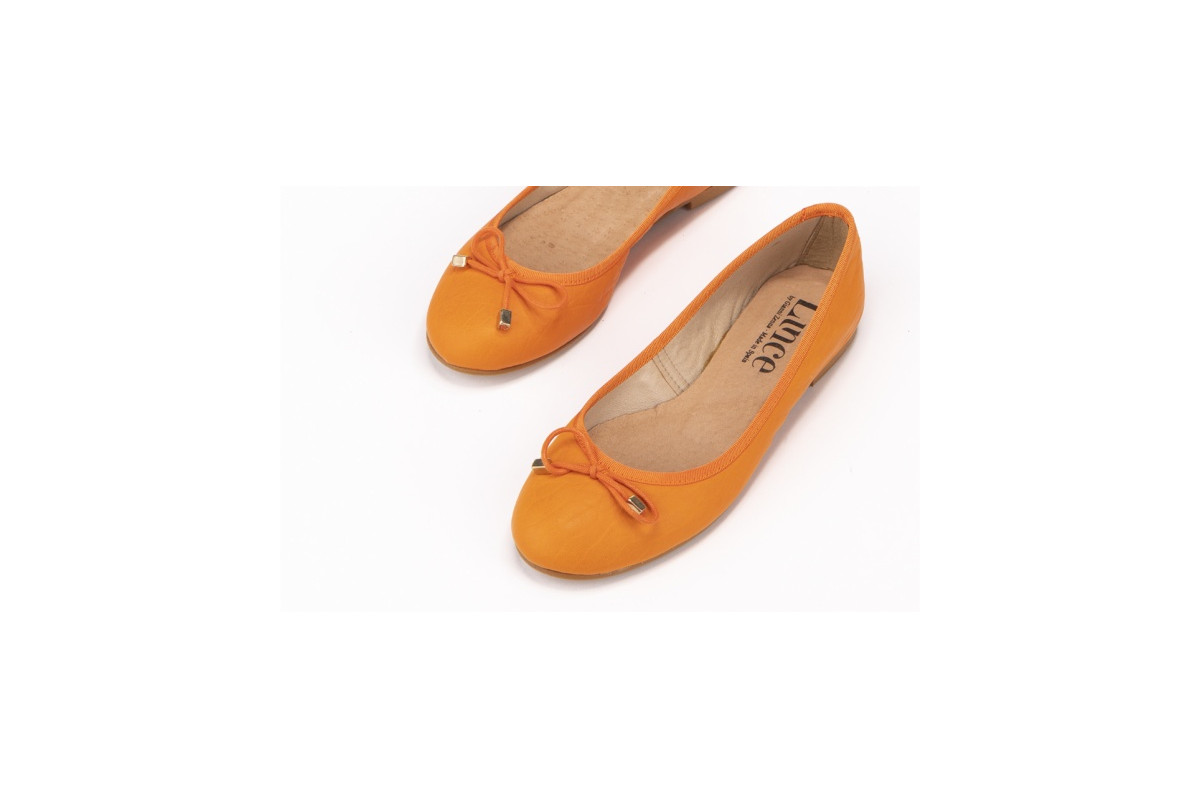 Ballerines en cuir - Orange - Lince