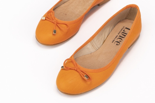 Ballerines en cuir - Orange - Lince