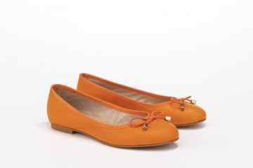 Ballerines en cuir - Orange - Lince