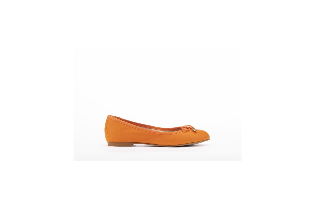 Ballerines en cuir - Orange - Lince