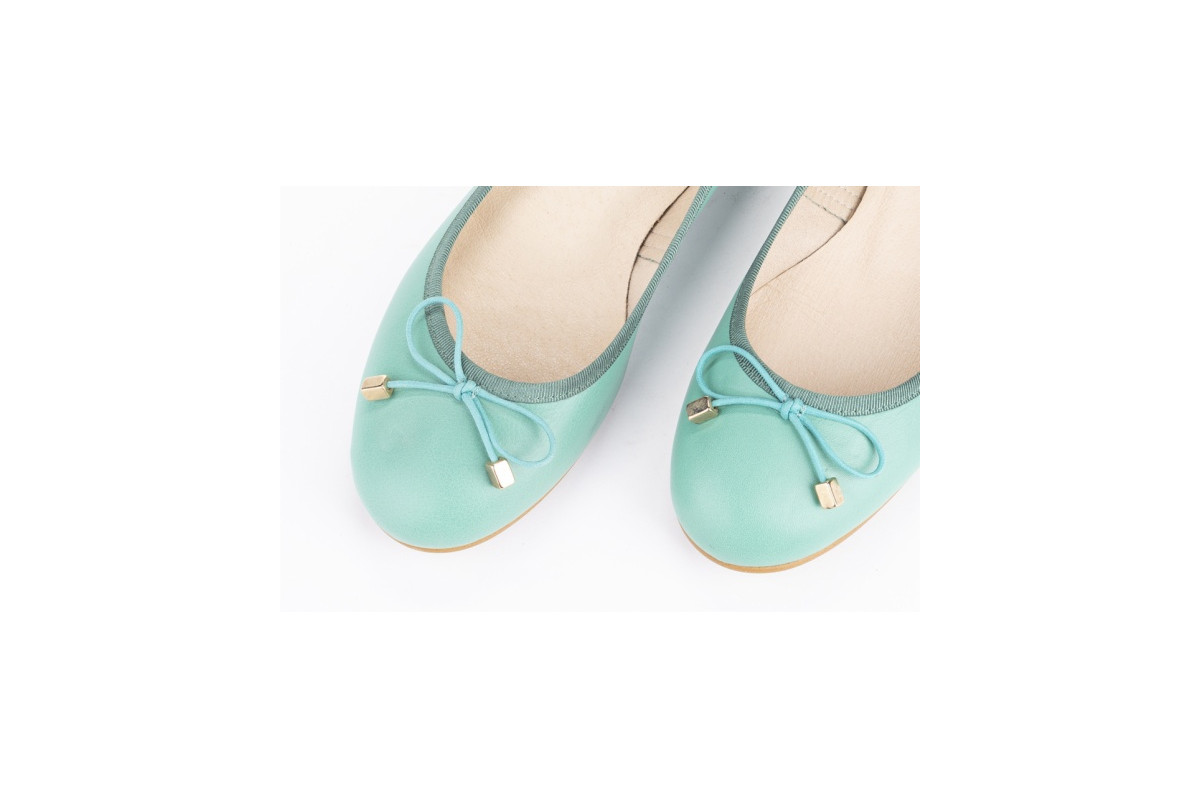 Ballerines en cuir - Turquoise - Lince