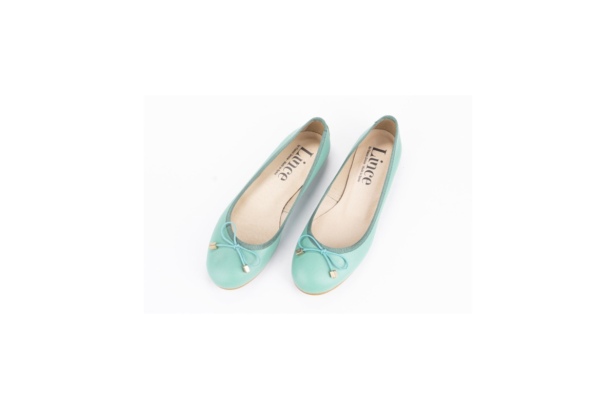 Ballerines en cuir - Turquoise - Lince