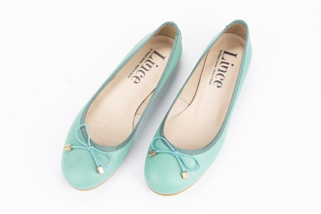 Ballerines en cuir - Turquoise - Lince